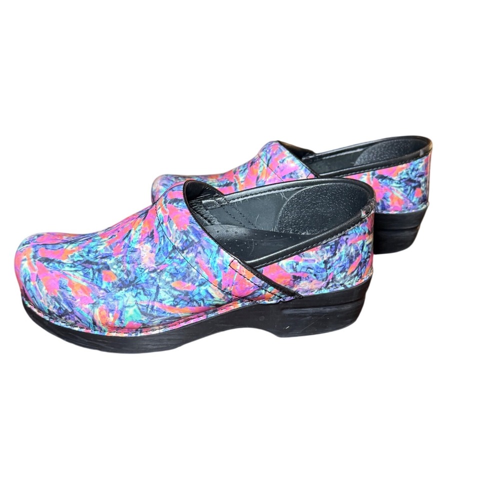 Dansko Professional Clogs Womens 39 Multicolor Abstract Leather Comfort Shoes - Picture 5 of 8